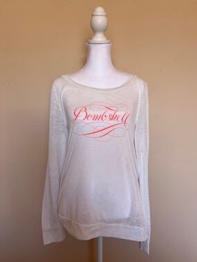 Victoria's Secret White Long-Sleeve 'Bombshell' Script Top